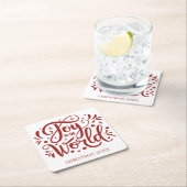 Joy to the World Elegant Red Script Christelijk Kartonnen Onderzetters (Insitu)