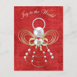 Joy to the World - Engel van vreugde - Rood Feestdagenkaart