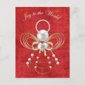 Joy to the World - Engel van vreugde - Rood Feestdagenkaart (Voorkant)
