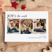 Joy to the World Familiefoto Kerstmis Feestdagenkaart