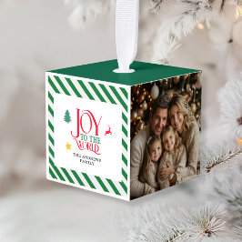 JOY TO THE WORLD-Family Christmas 3 foto ornament
