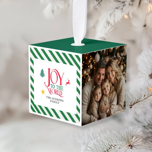 JOY TO THE WORLD-Family Christmas 3 foto ornament