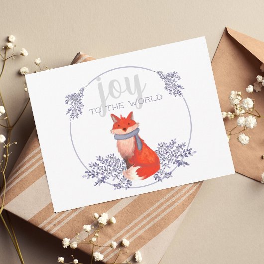 Joy to the World Fox Holiday Briefkaart
