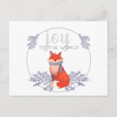 Joy to the World Fox Holiday Briefkaart (Voorkant)