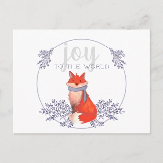 Joy to the World Fox Holiday Briefkaart (Voorkant)