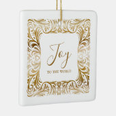 Joy to the World gepersonaliseerde elegante kerst Keramisch Ornament (Rechts)