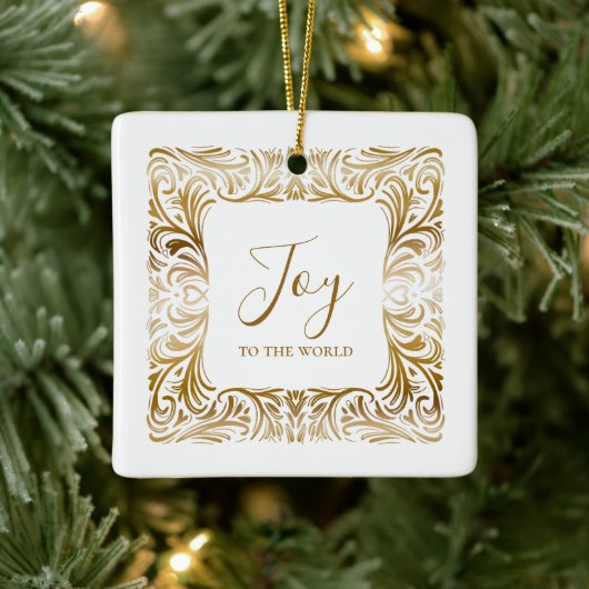 Joy to the World gepersonaliseerde elegante kerst Keramisch Ornament (Boom)