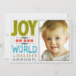Joy to the World gepersonaliseerde vakantiefotokaa Feestdagenkaart