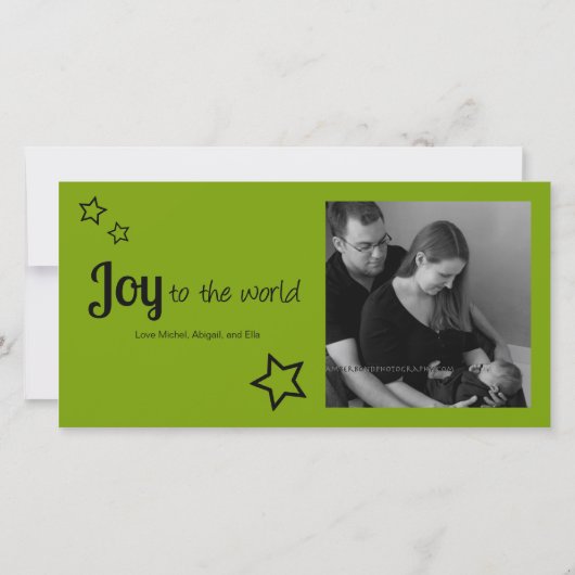 Joy to the World - Gewoon moderne kerstvakantie Feestdagenkaart (Voorkant)