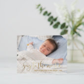 JOY TO THE WORLD GOLD SCRIPT | VAKANTIEFOTO FEESTDAGENKAART (Staand voorkant)