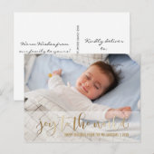 JOY TO THE WORLD GOLD SCRIPT | VAKANTIEFOTO FEESTDAGENKAART (Voorkant / Achterkant)