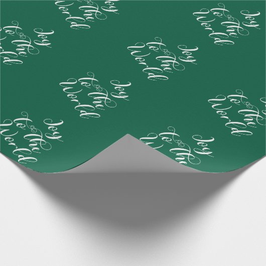 Joy to the World Green Gift Wrapping Paper Cadeaupapier (Hoek)