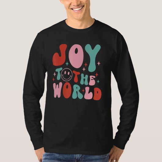 Joy To The World Groovy Family Christmas Holiday M T-shirt (Voorkant)