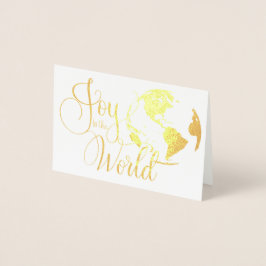 Joy to the World Handlettered Christmas Folie Kaar Folie Kaarten