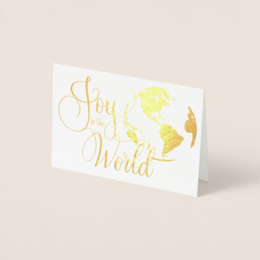 Joy to the World Handlettered Christmas Folie Kaar Folie Kaarten (Voorkant)