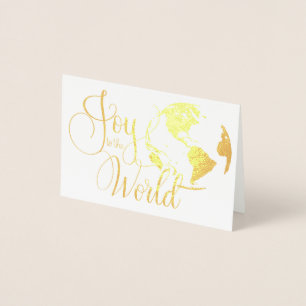 Joy to the World Handlettered Christmas Folie Kaar Kaarten