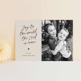 Joy to the World Handwriting Religieuze Kerst Feestdagenkaart