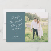 Joy to the World Handwriting Religious Christmas Feestdagenkaart (Voorkant)