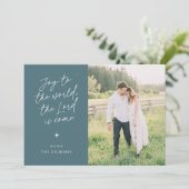 Joy to the World Handwriting Religious Christmas Feestdagenkaart (Staand voorkant)