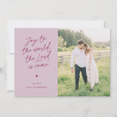 Joy to the World Handwriting Religious Christmas Feestdagenkaart (Voorkant)