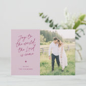 Joy to the World Handwriting Religious Christmas Feestdagenkaart (Staand voorkant)