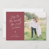 Joy to the World Handwriting Religious Christmas Feestdagenkaart (Voorkant)