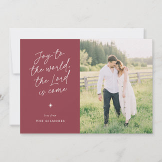 Joy to the World Handwriting Religious Christmas Feestdagenkaart