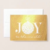 Joy to the World Holiday Foto Folie Kaarten (Voorkant met envelop)