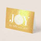 Joy to the World Holiday Foto Folie Kaarten (Voorkant)