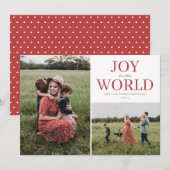 Joy to the World Holiday Photo Collage Feestdagenkaart (Voorkant / Achterkant)