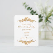 Joy to the World in Gold Christmas Invitation Kaar Kaart (Staand voorkant)