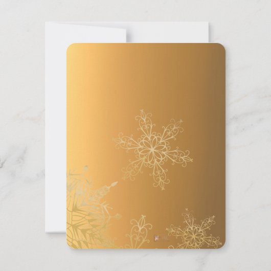Joy to the World in Gold Christmas Invitation Kaar Kaart (Achterkant)