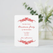 Joy to the World in Red Christmas Invitation Card Kaart (Staand voorkant)