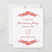 Joy to the World in Red Christmas Invitation Card Kaart (Voorkant)