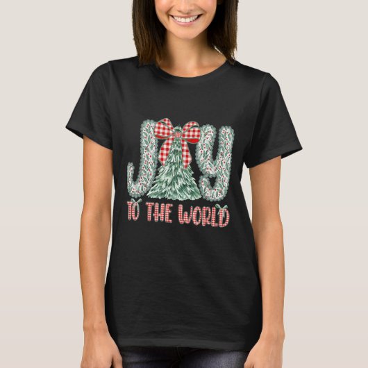 Joy To The World Jesus Christian Christmas Xmas Tr T-shirt (Voorkant)