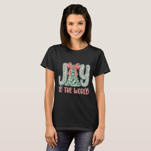 Joy To The World Jesus Christian Christmas Xmas Tr T-shirt (Voorkant volledig)