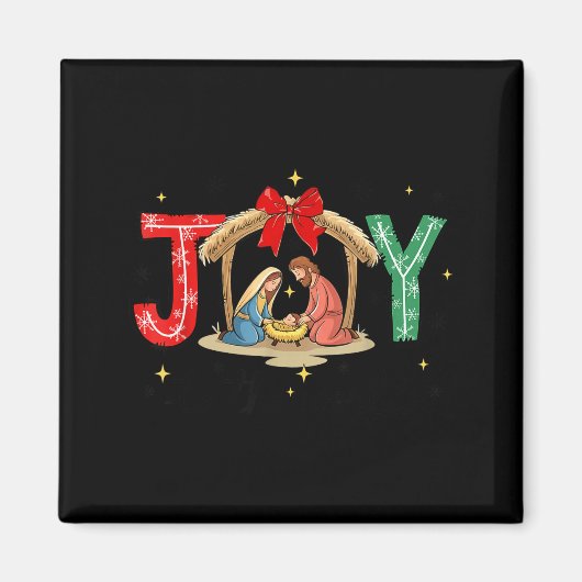 Joy To The World Jesus Christian Nativity Scence C Magneet (Voorkant)