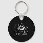 Joy To The World Jesus Christian Nativity Scence C Sleutelhanger (Voorkant)