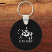 Joy To The World Jesus Christian Nativity Scence C Sleutelhanger (Voorkant)