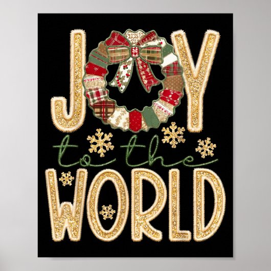 Joy To The World Jesus Christian Snowflake Christm Poster (Voorkant)