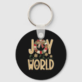 Joy To The World Jesus Christian Snowflake Christm Sleutelhanger (Voorkant)