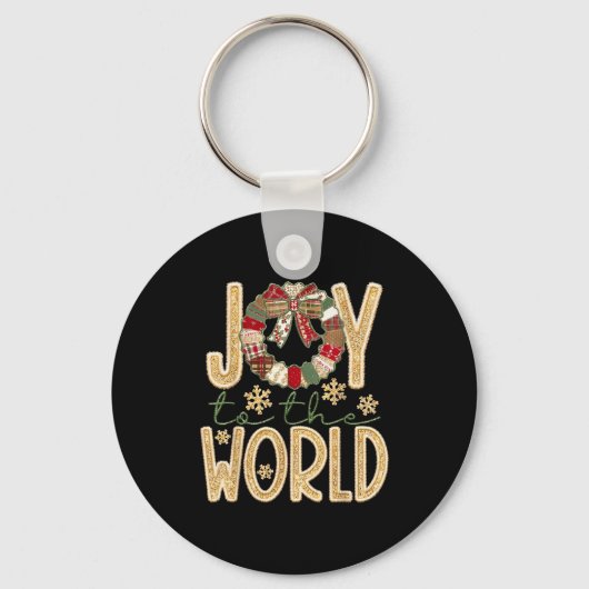 Joy To The World Jesus Christian Snowflake Christm Sleutelhanger (Voorkant)