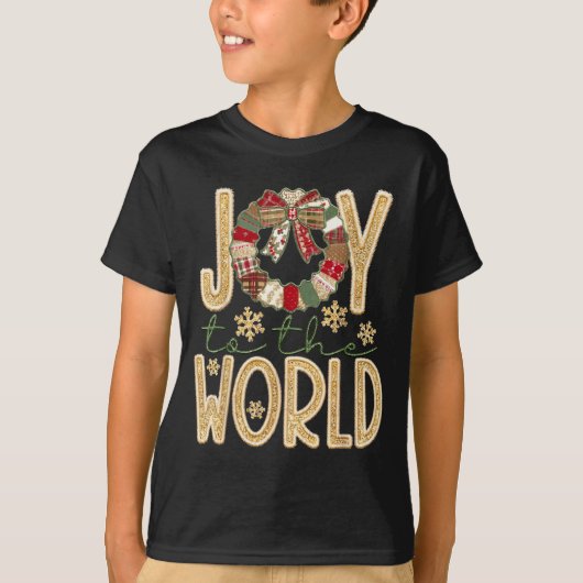 Joy To The World Jesus Christian Snowflake Christm T-shirt (Voorkant)