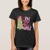 Joy To The World Jesus Christian Xmas Tree Holiday T-shirt (Voorkant)