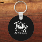 Joy To The World Jesus Christmas Nativity Scene Fa Sleutelhanger (Voorkant)