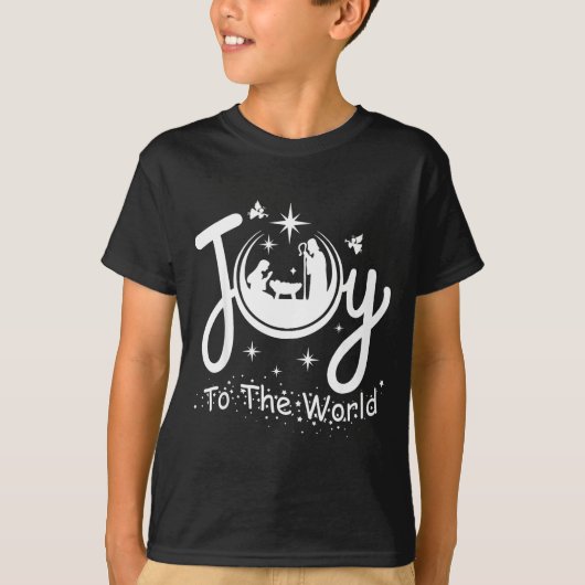 Joy To The World Jesus Christmas Nativity Scene Fa T-shirt (Voorkant)