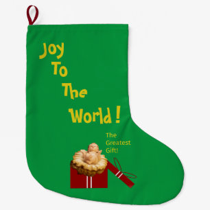 "Joy to the world!" Jezus is "The Greatest Gift!" Grote Kerstsok
