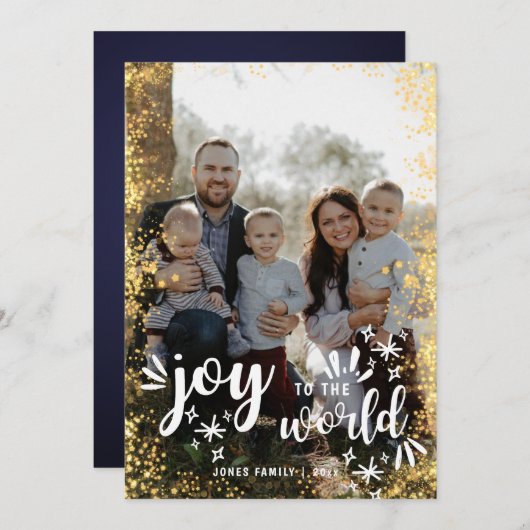 Joy to the World Kerst Kaart Vakantie Kaart (Voorkant / Achterkant)