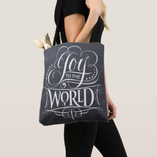 Joy to the World kerstbord Lettering Tote Bag