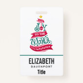 Joy to the World Kerstcitote Typografie Badge (Voorkant)